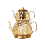Premium Borosilicate Glass Teapot Set with Stainless Steel Lid, Stainless Steel Infuser, Stainless Steel Knob, Stainless Steel Composite Bottom, Induction Cooker Safe, 4 Colors Available